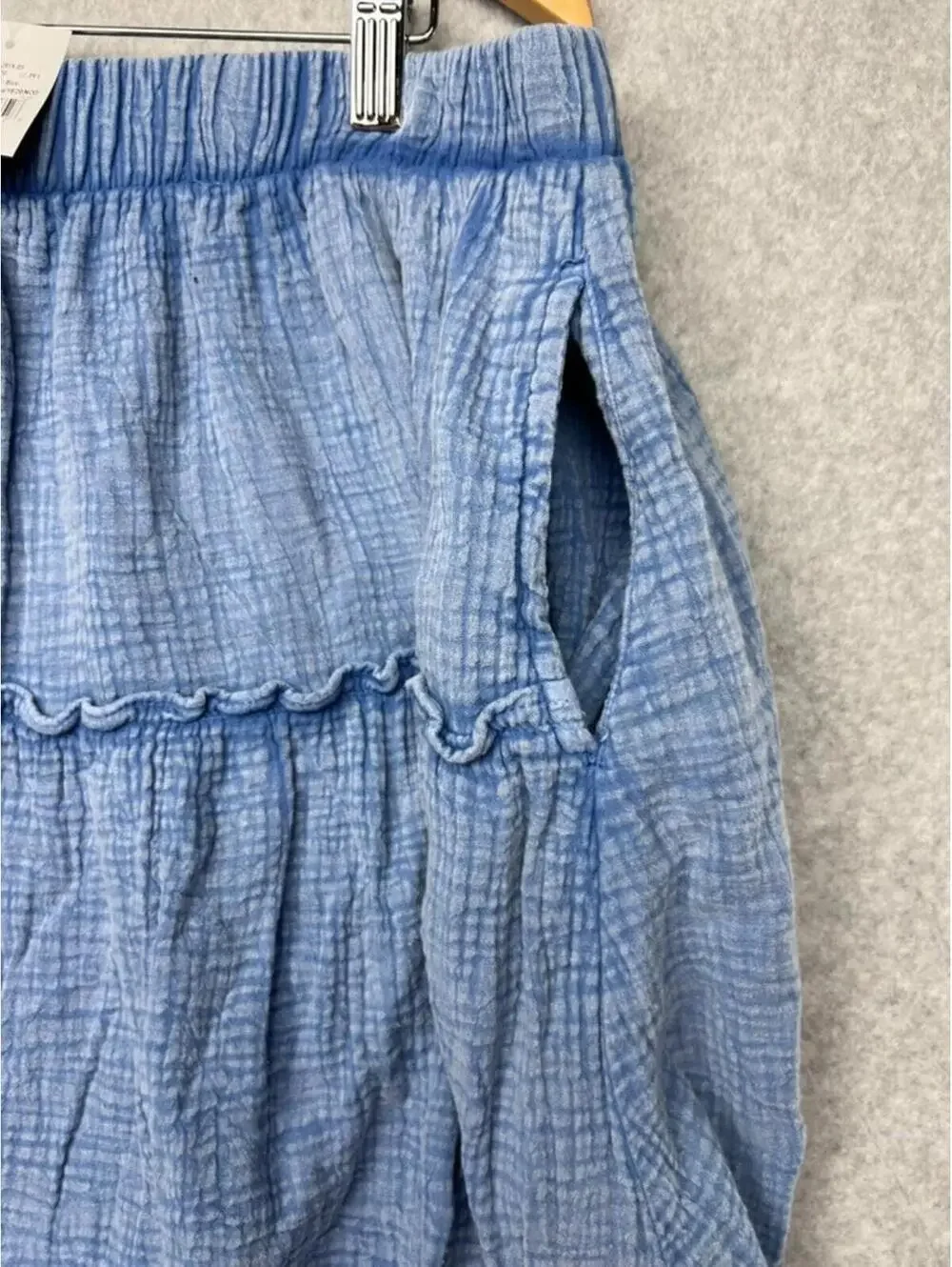 NWT Lane Bryant Double Gauze Tiered Maxi Skirt 18/20 Blue Coastal Grandma Boho